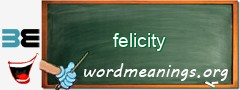 WordMeaning blackboard for felicity